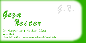 geza neiter business card